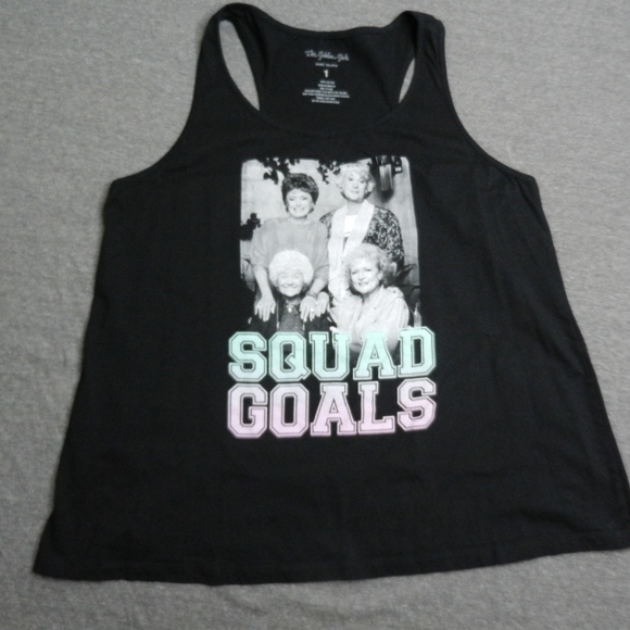 The Golden Girls Squad Goals Tank Top Black Graphic Womens Size 1X Y2K - Picture 1 of 9